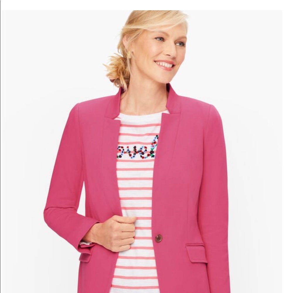 Talbot’s Vivid Pink Twill Blazer